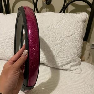 Hot pink steering wheel cover